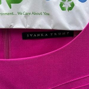 Hot pink dress with zipper and pleat detail